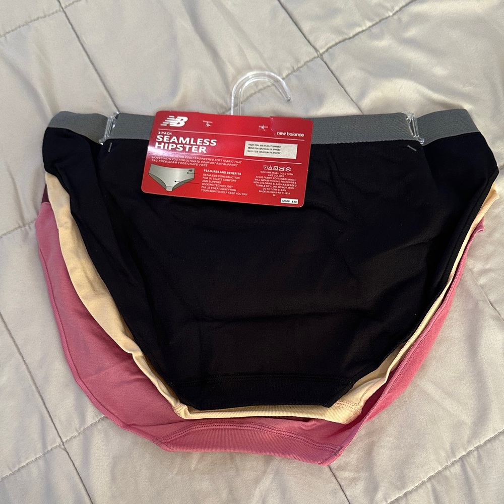New Balance Women’s Seamless Hipster Underwear - Pink, Tan, & Black - XL - NWT - Picture 3 of 4